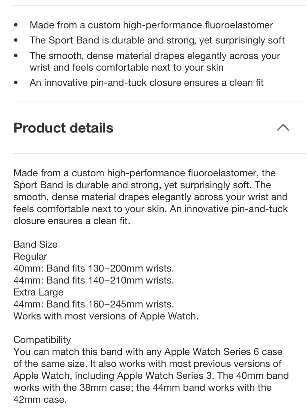Apple Sport Band for 45mm – Midnight Black